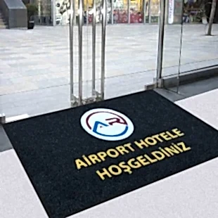 Airport Otel Sarı Yazılı Siyah Logolu Paspas