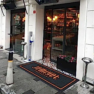 Balıkçılara Özel Çerçeveli Turuncu Siyah Logolu Paspas The Fish