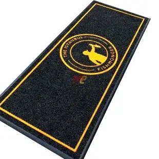 Balıkçılara Özel Çerçeveli Turuncu Siyah Logolu Paspas The Fish