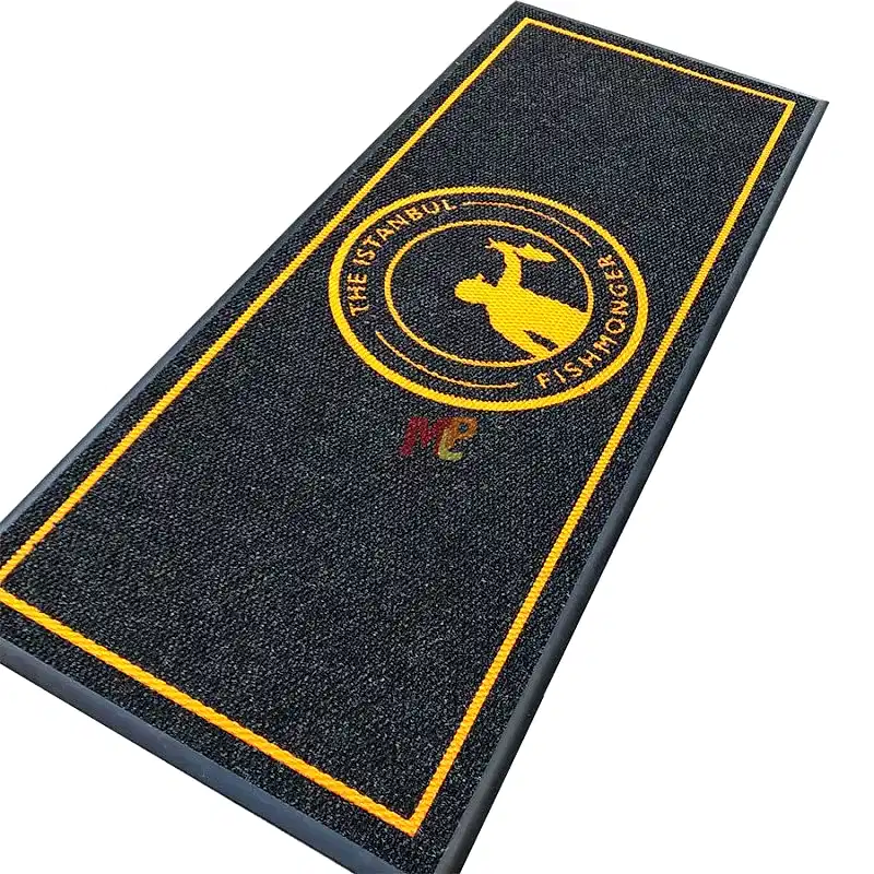 Balıkçılara Özel Çerçeveli Turuncu Siyah Logolu Paspas The Fish