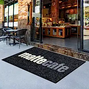 Cafe Bar Kulüp Lokanta Restorant Siyah Logolu Paspas