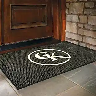 Firmalara Özel Beyaz Yazılı Siyah Tabanlı Logolu Paspas GK