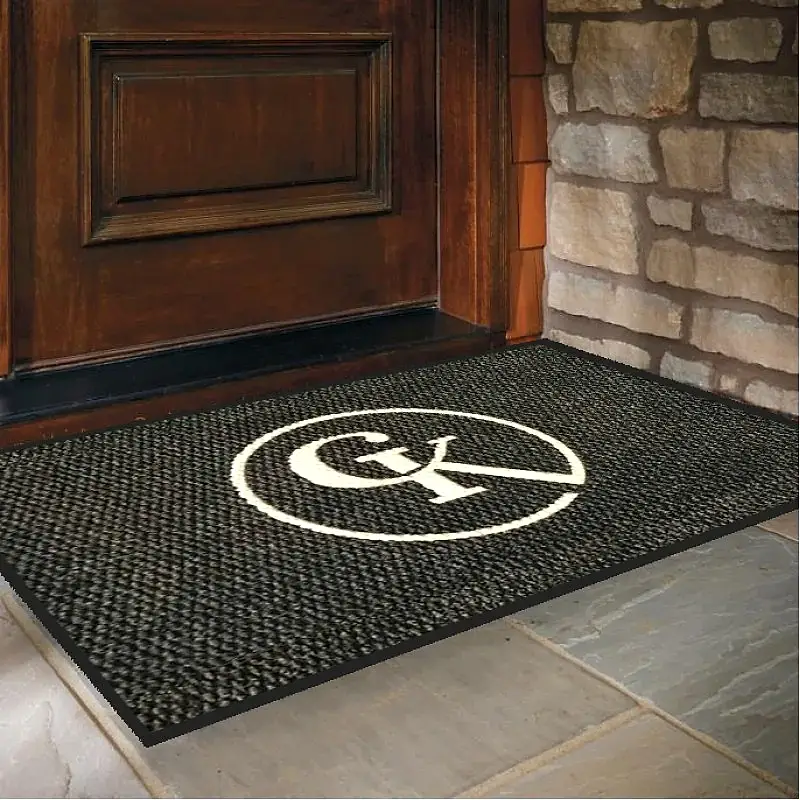 Firmalara Özel Beyaz Yazılı Siyah Tabanlı Logolu Paspas GK