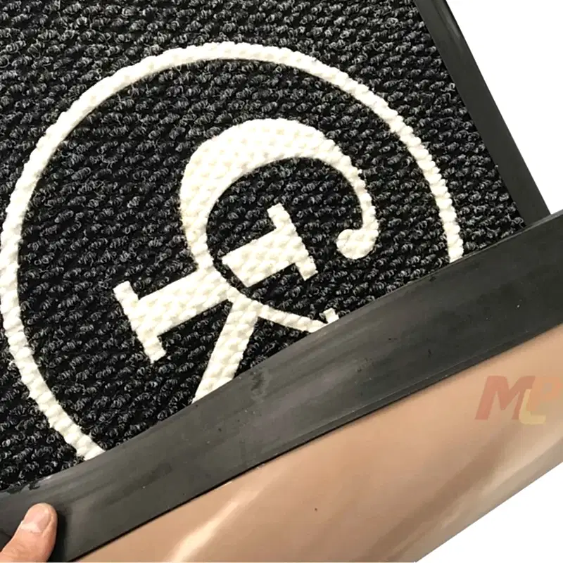 Firmalara Özel Beyaz Yazılı Siyah Tabanlı Logolu Paspas GK