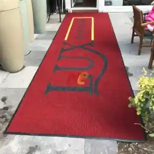 Bayan Kuaförleri İçin Kırmızı Logolu Paspas Lux Hair