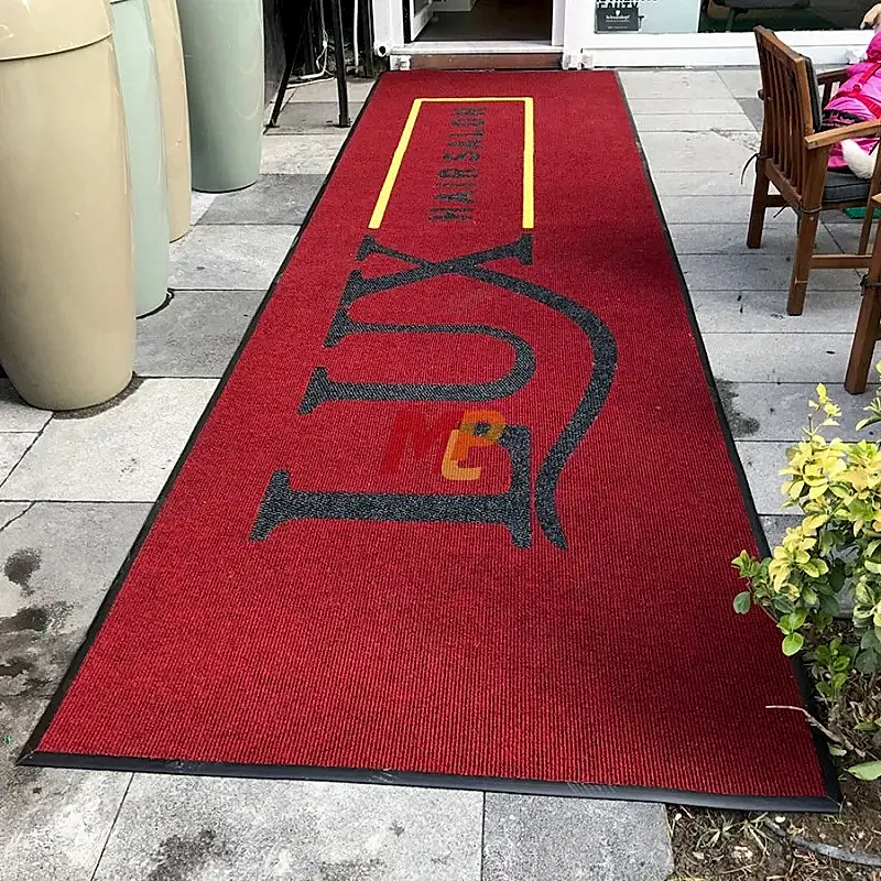 Bayan Kuaförleri İçin Kırmızı Logolu Paspas Lux Hair