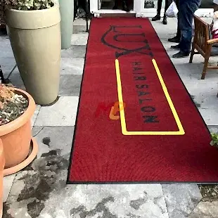 Bayan Kuaförleri İçin Kırmızı Logolu Paspas Lux Hair