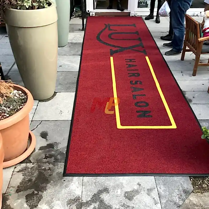 Bayan Kuaförleri İçin Kırmızı Logolu Paspas Lux Hair