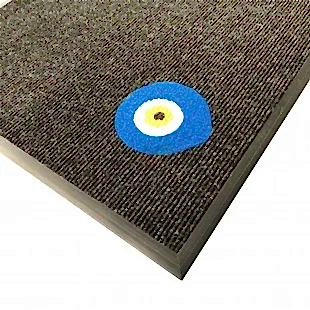 Nazar Boncuklu Siyah Logolu Paspas