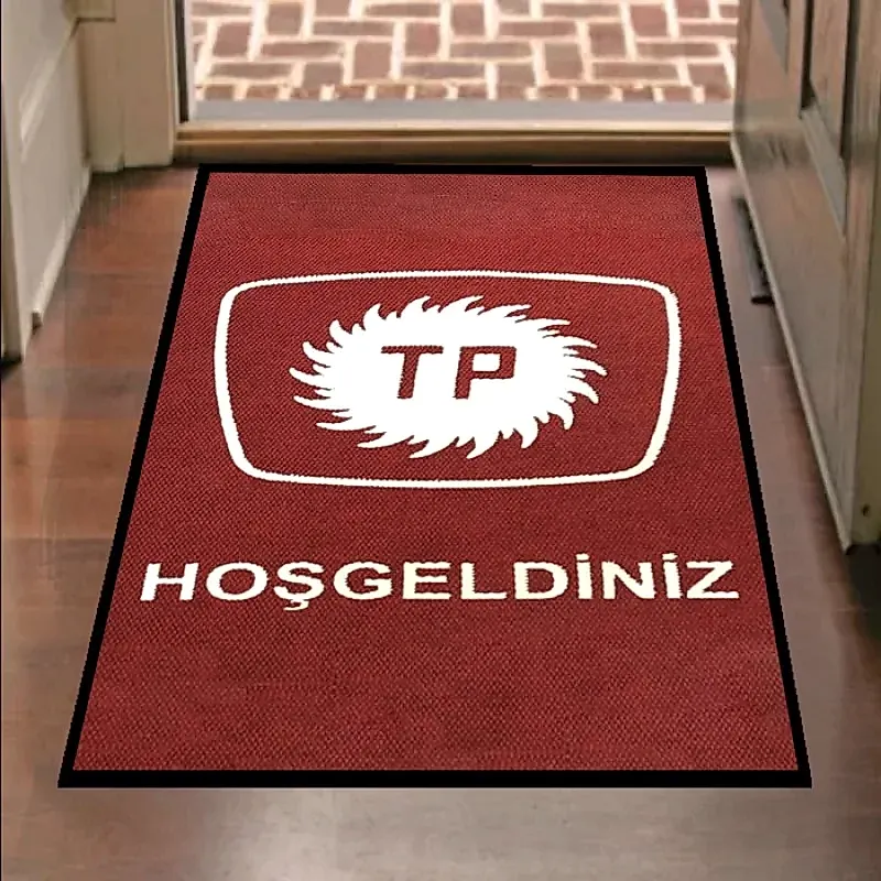 Petrol Benzin İstasyonlarına Beyaz Kırmızı Logolu Paspas TP