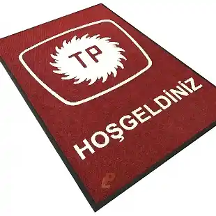 Petrol Benzin İstasyonlarına Beyaz Kırmızı Logolu Paspas TP